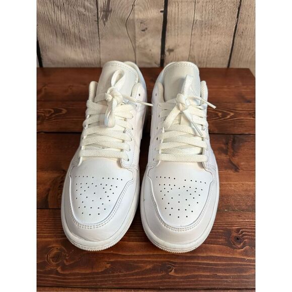 Air Jordan 1 Low Men's Size 8 White/White 553558-136 - Picture 12 of 13
